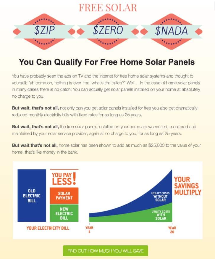 free solar panels