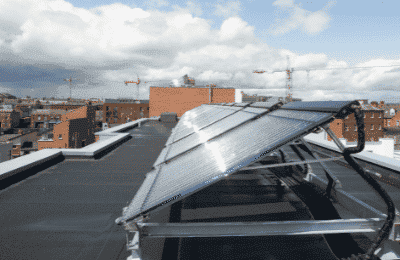 solar panel installation on commercial building