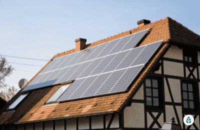 solar panels installed on brick tile roof